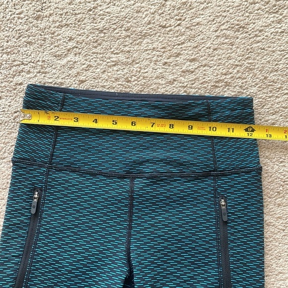 Lululemon Run It Out Tight W’s 4 Black Blue Tiny Geo Print Leggings Activewear - Picture 6 of 12